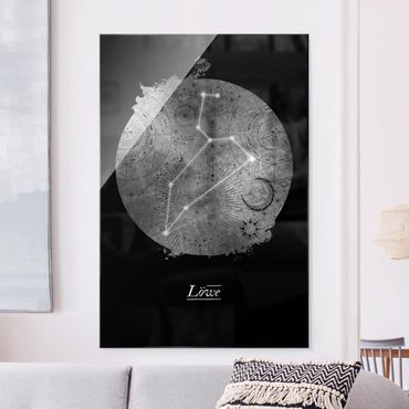 Glass print - Zodiac Sign Leo Silver - Portrait format
