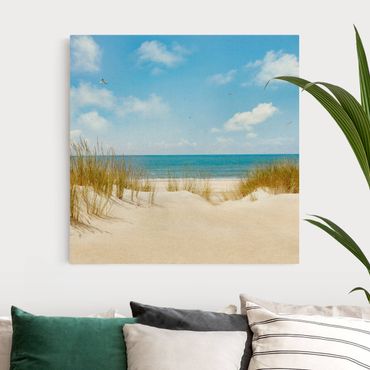 Natural canvas print - Beach On The North Sea - Square 1:1
