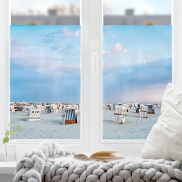 Window decoration - Beach Chairs On The North Sea Beach