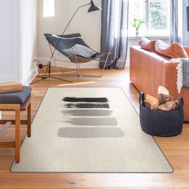 Rug - Stripes in Black And Grey