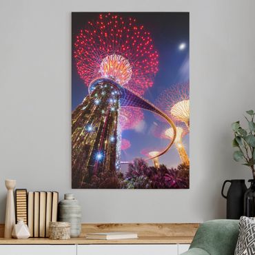 Print on canvas - Supertree At Night In Singapore