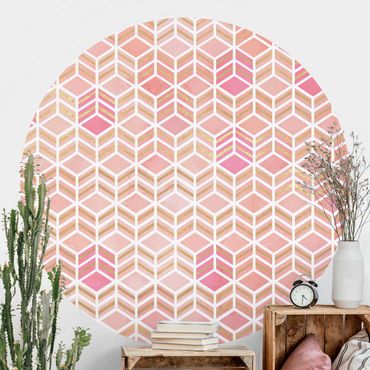 Self-adhesive round wallpaper - Take the Cake Gold und Rose