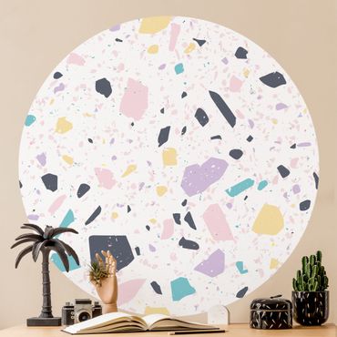 Self-adhesive round wallpaper - Terrazzo Pattern Capri