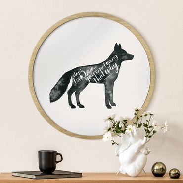 Circular framed print - Animals With Wisdom - Fox