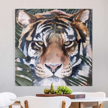 Print on canvas - Tiger In The Jungle - Square 1x1