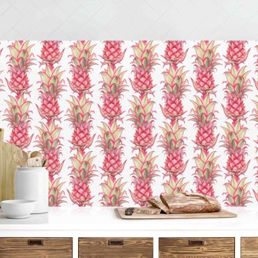 Kitchen wall cladding - Tropical Pineapple Stripes II