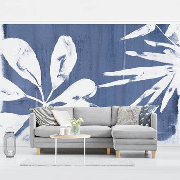 Wallpaper - Tropical Leaves Indigo I