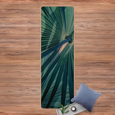 Yoga mat - Tropical Plants Palm Leaf In Turquoise