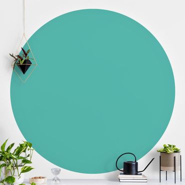 Self-adhesive round wallpaper - Turquoise
