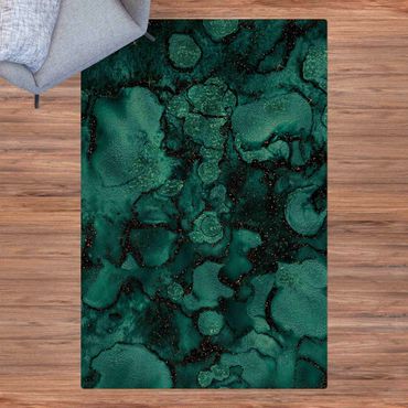 Cork mat - Turquoise Drop With Glitter - Portrait format 2:3