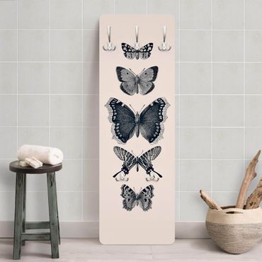 Coat rack modern - Ink Butterflies On Beige Backdrop