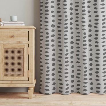Curtain - Unequal Dots Pattern - Grey