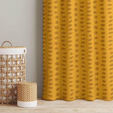 Curtain - Unequal Dots Pattern - Warm Yellow
