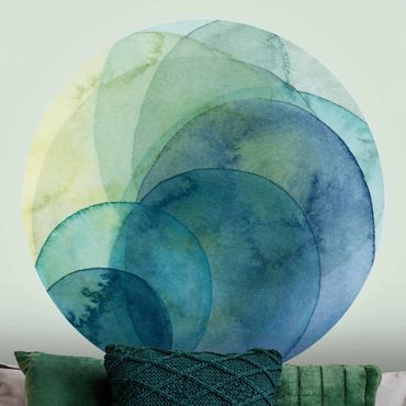 Self-adhesive round wallpaper - Big Bang - Green