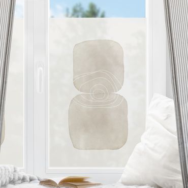 Window decoration - Playful Impression In Grey