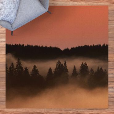 Cork mat - Dreamy Foggy Forest - Square 1:1