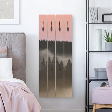 Wooden coat rack - Dreamy Foggy Forest