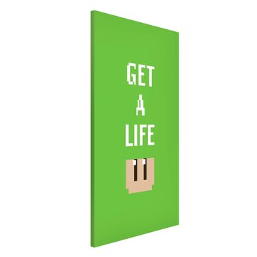 Magnetic memo board - Video Game Text Get A Life In Green - Portrait format 3:4