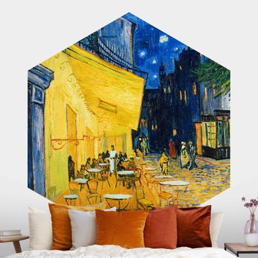 Self-adhesive hexagonal pattern wallpaper - Vincent Van Gogh - Cafe Terrace In Arles