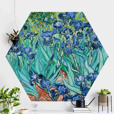 Self-adhesive hexagonal pattern wallpaper - Vincent Van Gogh - Iris