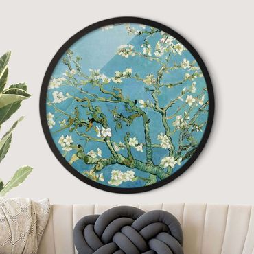 Circular framed print - Vincent Van Gogh - Almond Blossom