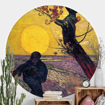 Self-adhesive round wallpaper - Vincent Van Gogh - Sower With Setting Sun