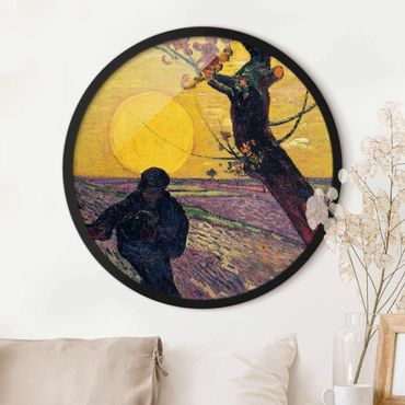 Circular framed print - Vincent Van Gogh - Sower