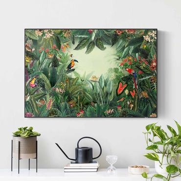 Print with acoustic tension frame system - Vintage Colorful Jungle
