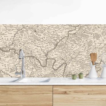 Kitchen wall cladding - Vintage Map France