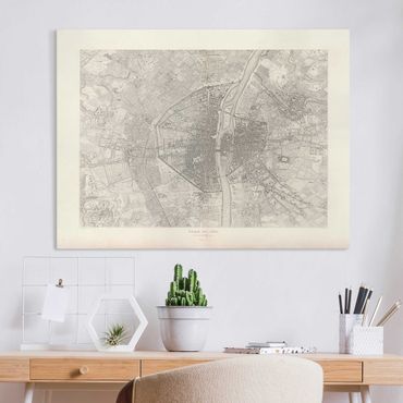 Canvas print - Vintage Map Paris