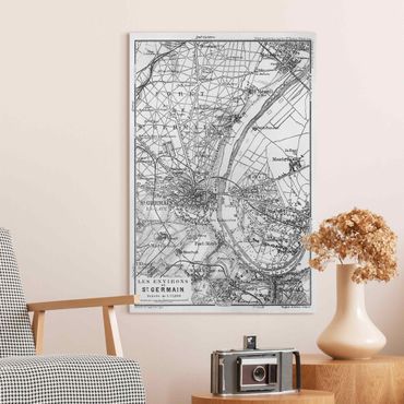 Canvas print - Vintage Map St Germain Paris