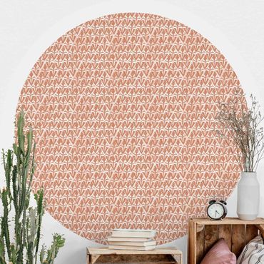 Self-adhesive round wallpaper - Vintage Pattern Art Deco Rhombuses