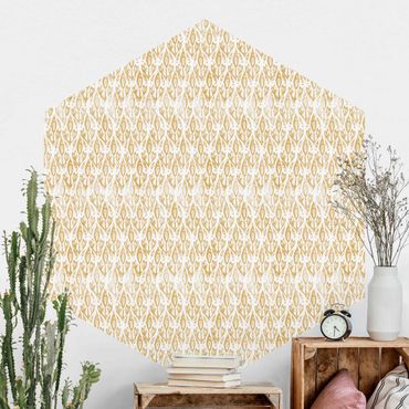 Self-adhesive hexagonal pattern wallpaper - Vintage Pattern Filigree Plants