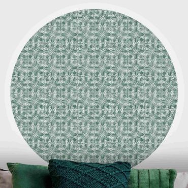 Self-adhesive round wallpaper kitchen - Vintage Pattern Geometric Tiles