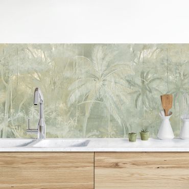 Kitchen wall cladding - Vintage Palm Trees with Texture