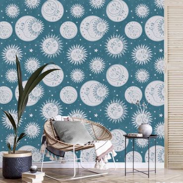 Wallpaper - Vintage Sun, Moon And Stars