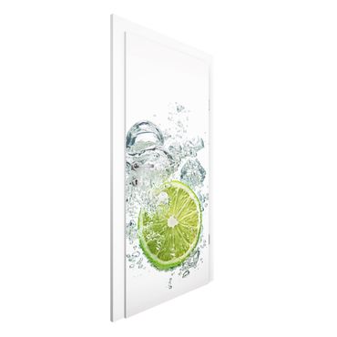 Door wallpaper - Lime Bubbles