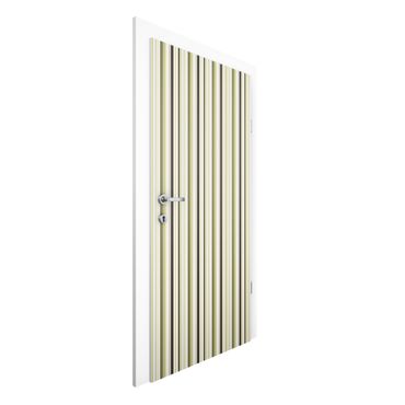 Door wallpaper - Stripe Pattern Green Tones