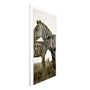 Door wallpaper - Zebra Couple