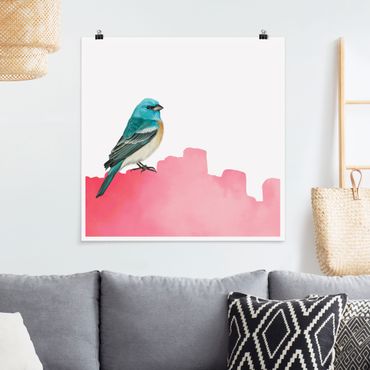 Poster - Bird On Pink Backdrop