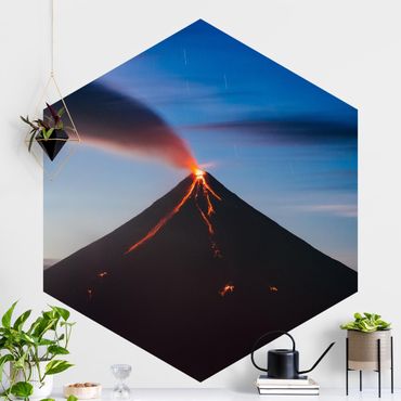 Self-adhesive hexagonal pattern wallpaper - Volcano