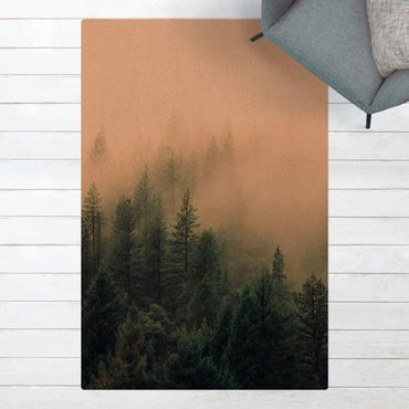 Cork mat - Foggy Forest Awakening - Portrait format 2:3