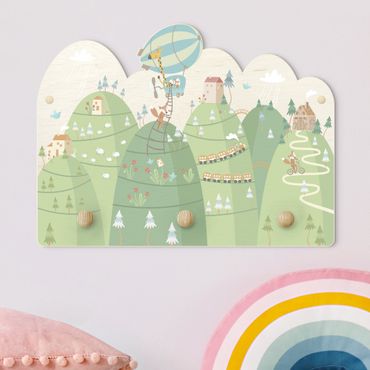 Coat rack for children - Forest With Houses And Animals