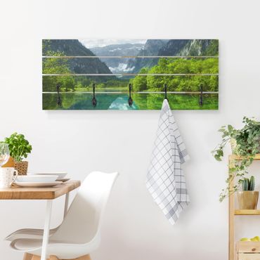 Wooden coat rack - Mountain Lake With Water Reflection