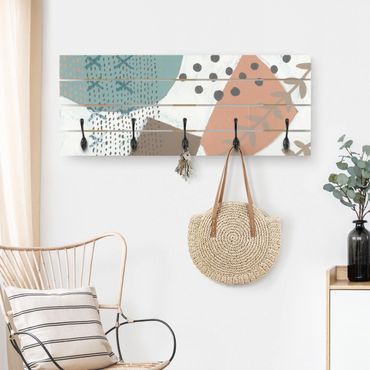 Wooden coat rack - Carnival Of Shapes In Salmon I