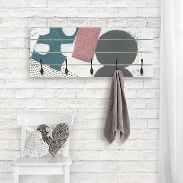 Wooden coat rack - Carnival Of Forms In Teal I