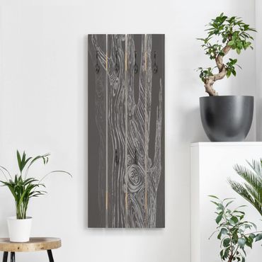 Wooden coat rack - No.MW20 Living Forest Anthracite Grey