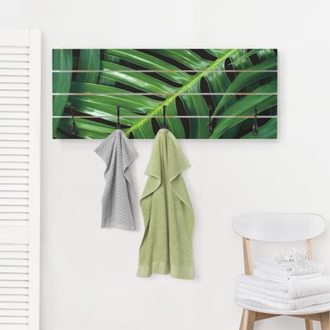 Wooden coat rack - Tropical Leaves Philodendron