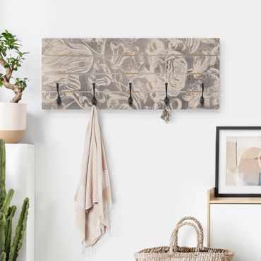 Wooden coat rack - Withered Flower Ornament I