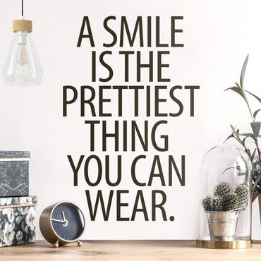 Wall sticker - A Smile Is The Prettiest Thing Sans Serif